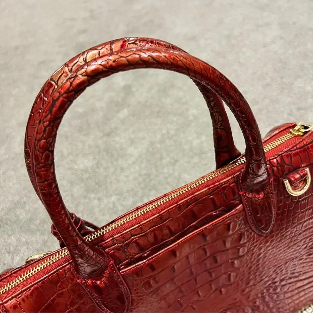 Brahmin Caroline Satchel Red Dragon Melbourne Leather Bag - Picture 6 of 11